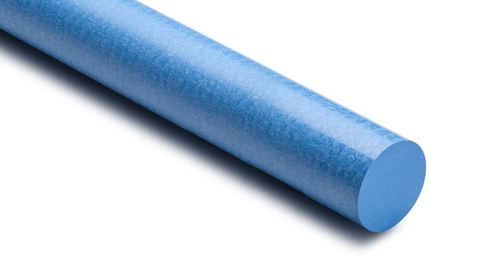 樹脂丸棒　摺動グレードPTFE10％配合PEEKブルーの商品イメージ